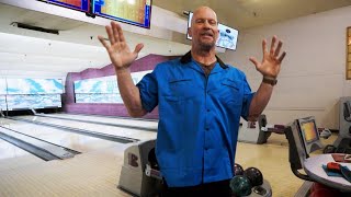 “Stone Cold” Steve Austin opens up a can on the bowling alley AampE “Stone Cold” Takes on America [upl. by Myrna272]