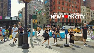 Full SUMMER TRAVEL IN NEW YORK CITY 5  Walking Tour Manhattan NYC USA 4K [upl. by Relyhs4]