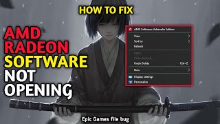 How to fix AMD RADEON Software Not Opening on Windows 10  2024 [upl. by Ynattib]