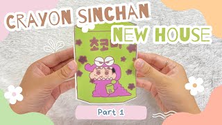 💋paperdiy💋 CRAYON SINCHANs HOUSE BOOKMAKING TUTORIAL  PAPER PLAY ASMR [upl. by Burnsed19]