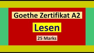 Goethe Zertifikat A2 Lesen Modelltest  Vid  211 [upl. by Eak]