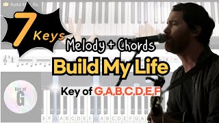 Build My Life feat Chris Tomlin Pat Barrett  Key of G A B C D E FㅣWorship Piano Tutorials [upl. by Bonnice]