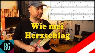 ★ WIE MEI HERZSCHLAG ► André Heller  Gitarre lernen mit TABS Austropop LessonCover [upl. by Mcbride]