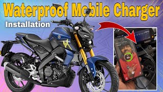 How to install mobile charger in bike  Waterproof phone charger  mt15 modified usb  GODUGU KALYAN [upl. by Rosalia]