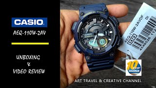 Casio AEQ110W2AV Unboxing and Video Review  Special Youth AnalogDigital Sports Watch [upl. by Heinrik]