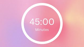 45 Minute Timer  Aesthetic Countdown Timer With Alarm  silent timer no Music [upl. by Eikcir]