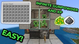 SIMPLE 121 CREEPER FARM TUTORIAL in Minecraft Bedrock MCPEXboxPSSwitchPC [upl. by Amirak]