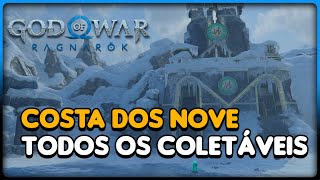 GOD OF WAR RAGNAROK COSTA DOS NOVE TODOS OS COLETÁVEIS BAÚS ARTEFATOS CORVOS DE ODIN [upl. by Malliw564]