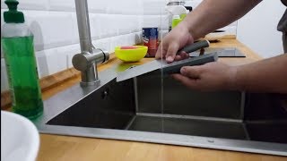 Sharpening kitchen knife with cheap stone [upl. by Aisenet]