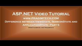 Difference between ViewState SessionState and ApplicationState in aspnet Part 5 [upl. by Attenehs]