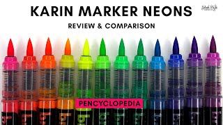 Karin Marker Neons Review  Everything You Need to Know Comparison of Neons and Regular Brush Pens [upl. by Amisoc]