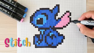 Como dibujar a STITCH en PIXEL ART – Tutorial paso a paso stich [upl. by Mullins245]