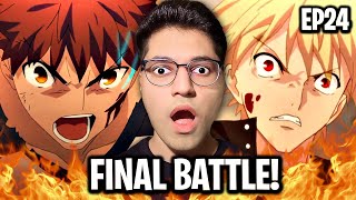 SHIROU vs GILGAMESH  FateStay Night Unlimited Blade Works Episode 24 REACTION [upl. by Eiramnerual967]