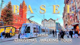 BASEL SWITZERLAND 🇨🇭 Christmas Markets  Spectacular Walking Tour of Basels Festive Streets 4K [upl. by Gnah]