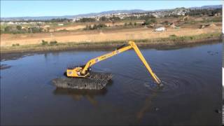 CAT 336E Amphibious Longreach Excavator  Coastwide Civil [upl. by Akirrehs377]