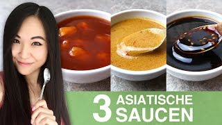 REZEPT Süß Sauer Sauce  Erdnusssoße  Teriyaki Sauce  Asiatische Saucen selber machen [upl. by Alfi]