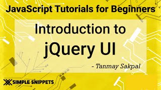 49  Introduction to jQuery UI  jQuery tutorials for Beginners  jQuery UI Library [upl. by Bradlee]