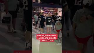 Patriots fans at the Tom Brady HOF Ceremony singing Livin on a prayer shorts reels fyp football [upl. by Asiar]