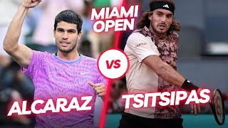 Carlos Alcaraz vs Stefanos Tsitsipas Miami Open practice points 4K [upl. by Fricke]