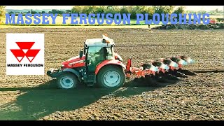 MASSEY FERGUSON PLOUGHING WITH KUHN PLOUGH [upl. by Oak]