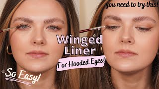 EASY Winged Eyeliner For HOODED EYES Tutorial Using Pencil amp Shadow THIS CHANGED MY MAKEUP LIFE ✨ [upl. by Guillaume]