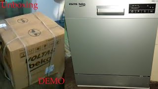 Voltas beko 8 place table top dishwasher unboxing installation and demo model  DT8S OR DT8B [upl. by Eem285]