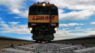 Loram Rail Grinder RG401 esmiradora de riel una toma hecha a nivel de vía [upl. by Nyliuqcaj]