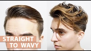 Straight to Wavy Hair without using any Products  Men’s styling Tutorial [upl. by Wappes760]