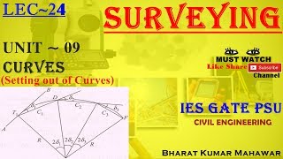 Surveying Lec 24U9  CurvesSetting Out of Curve by Bharat Kumar Mahawar [upl. by Pytlik]