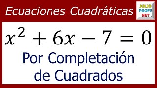 ECUACIONES CUADRÁTICAS POR COMPLETACIÓN DE CUADRADOS  Ejercicio 1 [upl. by Miki]