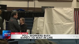 Poll workers see crowds of voters in the early morning [upl. by Egiaf]