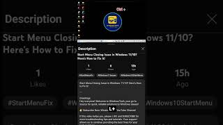 Fix windows 11 start menu issue troubleshooting windowztech windows11 viralvideo windowsfix [upl. by Hughes]