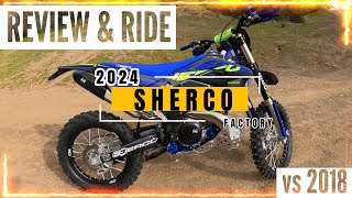 Sherco 2024 300 SE Factory Review amp Ride vs 2018 [upl. by Loseff]