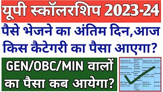 अंतिम दिन😱आज किस कैटेगरी का पैसा आएगा🫡UP Scholarship Kab Tak aayega 202324UP SCHOLARSHIP 2024 [upl. by Carmelina]