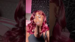 Red Wig Install❤️ flipoverquickweave wigtutorial wiginstall [upl. by Cirle]