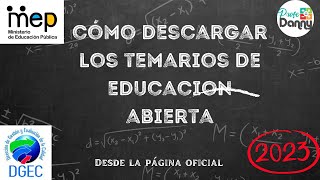 🤔Cómo tener los TEMARIOS 2024 de BACHILLERATO por MADUREZ oficiales del MEP  Educación Abierta 🎓 [upl. by Lyrret]