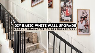 QUICK amp EASY STAIRCASE WALL IDEA  Staircase Makeover PT 2 [upl. by Menard]