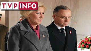 Dudowie na obchodach 11 listopada Co skrywał opatrunek prezydenta [upl. by Notniuq960]