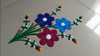 Simple and sobar very easy rangoli design by Jyoti Raut rangoli [upl. by Eyatnod]