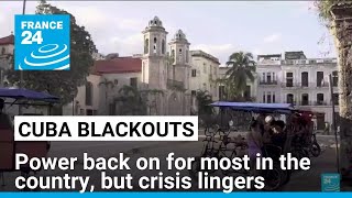 70 of Cubas population has power back after blackout • FRANCE 24 English [upl. by Morey]