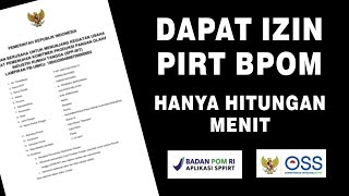 Cara Daftar Izin Edar Nomor PIRT BPOM Online UMKM [upl. by Alikam234]