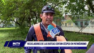 Recicladoras de Las Bateas cortan césped en patinódromo [upl. by Curtice]