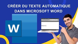 quotCréer du Texte Automatique dans Microsoft Word  Astuces Simples et Rapides quot [upl. by Artemahs789]