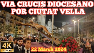 VIA CRUCIS DIOCESANO POR CIUTAT VELLA valencia 4Kvalencia2024 semanasantamarinera [upl. by Ihcehcu]