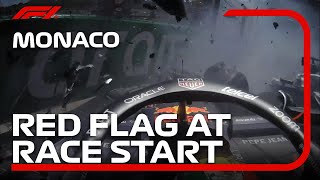 Huge Crash At The Race Start  2024 Monaco Grand Prix [upl. by Eecyaj548]