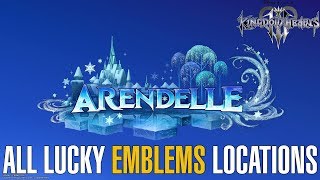 Kingdom Hearts 3  All Lucky Emblems Locations Arendelle Hidden Mickey [upl. by Welby443]