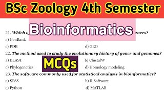 Bioinformatics MCQ  Unit 7 VII  4th Semester  BSc 2nd Year Zoology [upl. by Eyaf]