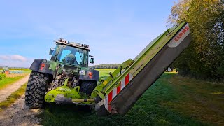 Fendt 716 TMS lässt es laufen mit Claas 3600 C DISCO  Claas 3200 Mähwerke beim Grünschnitt [upl. by Alick]