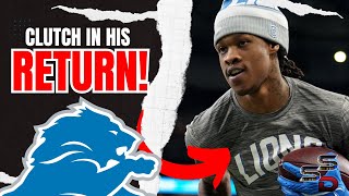 Jameson Williams Had Some HUGE CATCHES For The Detroit Lions In His WEEK 10 RETURN [upl. by Eveneg]