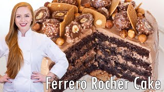 ULTIMATE Ferrero Rocher Cake  Rich Chocolate Hazelnut Cake [upl. by Mehalick769]